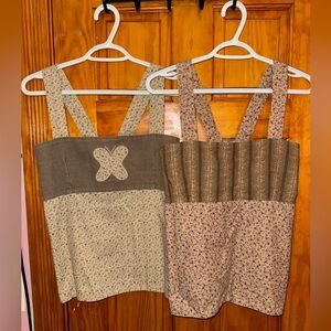 2 Vintage floral patchwork Gypsy Rose tank top